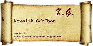 Kovalik Gábor névjegykártya
