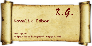 Kovalik Gábor névjegykártya